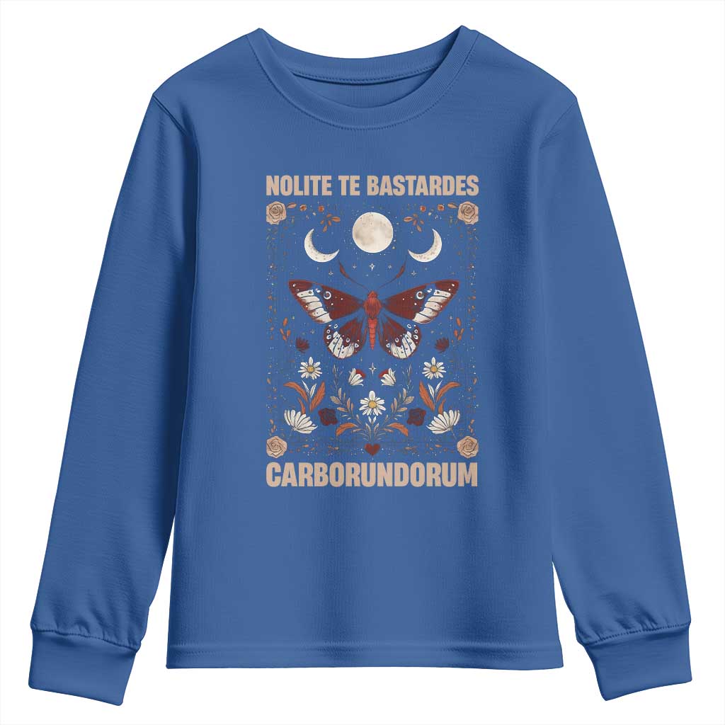 Subtle Feminist Youth Sweatshirt Women's Rights Dont Let The Bastards Grind You Down TS10 Royal Blue Print Your Wear