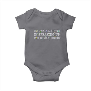 Unapologetic Speaking For Human Rights Baby Onesie Positive Message Protest Bird Diversity TS10 Charcoal Print Your Wear