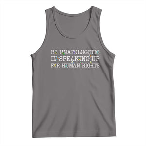 Unapologetic Speaking For Human Rights Tank Top Positive Message Protest Bird Diversity TS10 Deep Heather Print Your Wear
