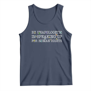 Unapologetic Speaking For Human Rights Tank Top Positive Message Protest Bird Diversity TS10 Navy Print Your Wear