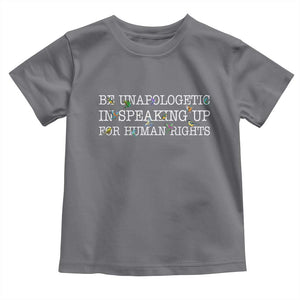 Unapologetic Speaking For Human Rights Toddler T Shirt Positive Message Protest Bird Diversity TS10 Charcoal Print Your Wear