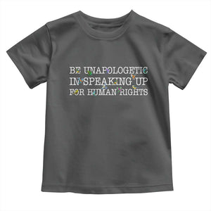 Unapologetic Speaking For Human Rights Toddler T Shirt Positive Message Protest Bird Diversity TS10 Dark Heather Print Your Wear