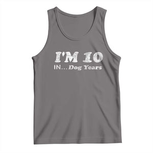 Funny 70th Birthday Gag Gift Tank Top Vintage I'm 10 In Dog Years Funny Turning 70 Year Old TS10 Deep Heather Print Your Wear