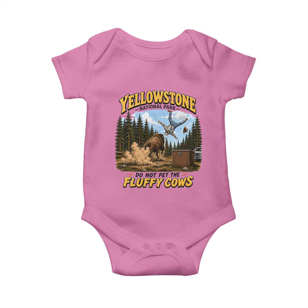 Yellowstone National Park Do Not Pet The Fluffy Cows Bison Baby Onesie TS10 Azalea Print Your Wear