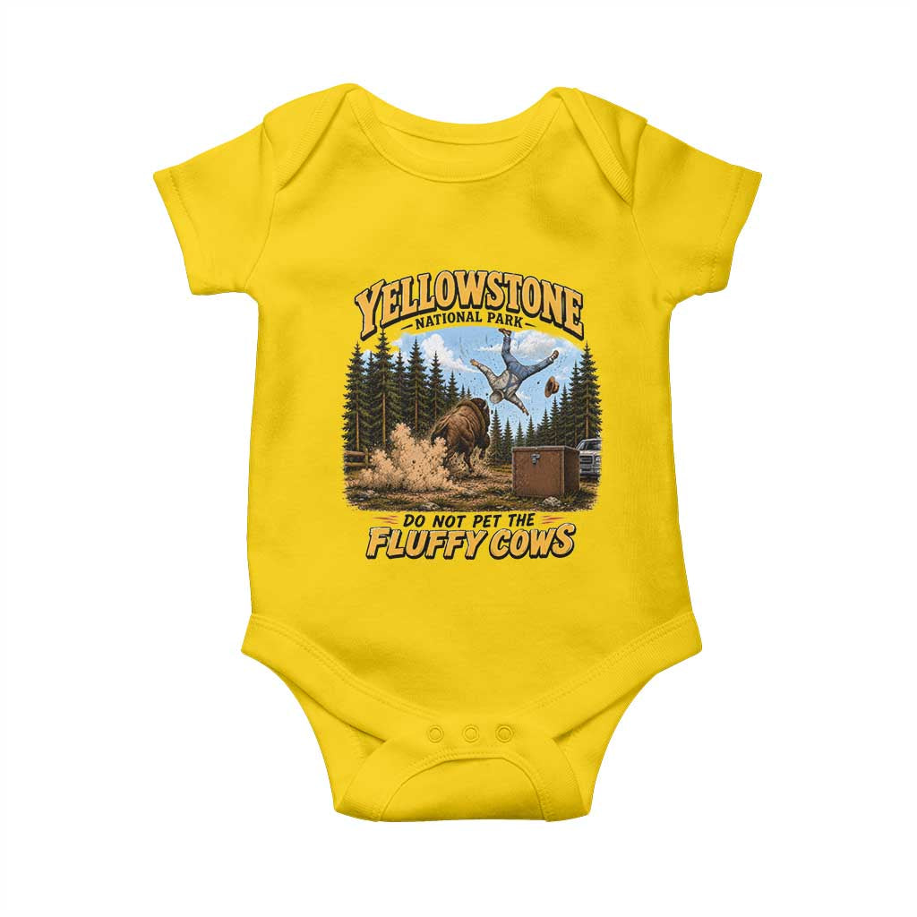 Yellowstone National Park Do Not Pet The Fluffy Cows Bison Baby Onesie TS10 Daisy Print Your Wear