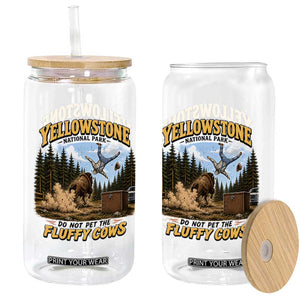 Yellowstone National Park Do Not Pet The Fluffy Cows Bison Glass Can