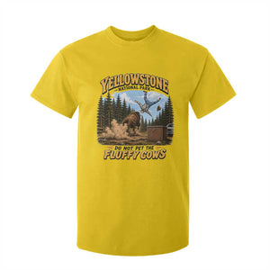 Yellowstone National Park Do Not Pet The Fluffy Cows Bison T Shirt For Kid