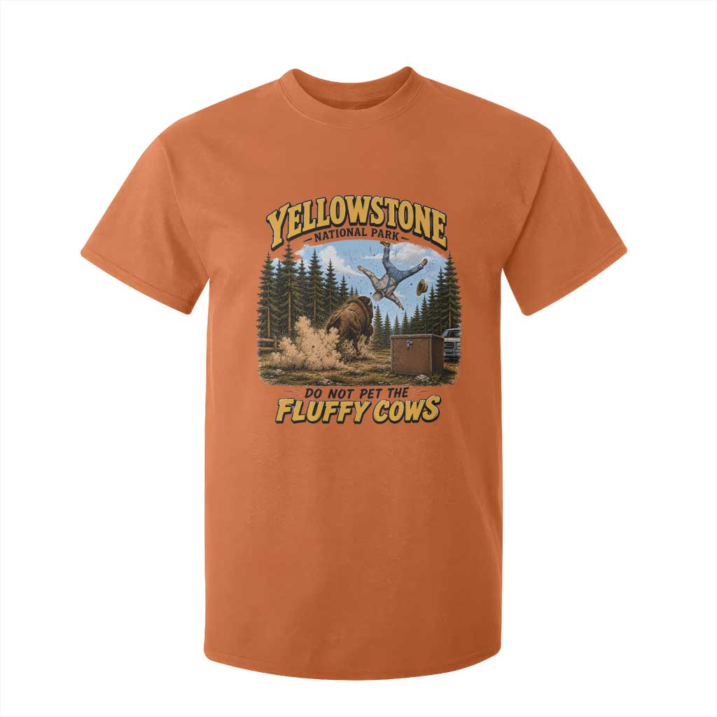 Yellowstone National Park Do Not Pet The Fluffy Cows Bison T Shirt For Kid