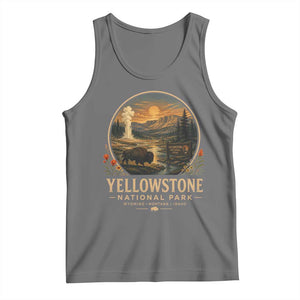 Vintage Yellowstone National Park Vintage Bison Geyser Tank Top Wyoming Montana Idaho Hiking Camping