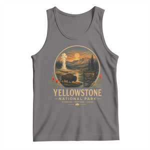 Vintage Yellowstone National Park Vintage Bison Geyser Tank Top Wyoming Montana Idaho Hiking Camping
