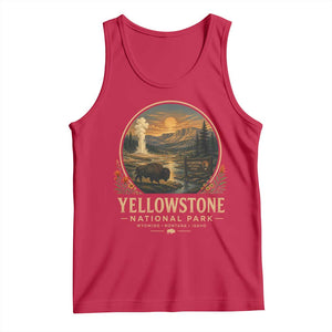 Vintage Yellowstone National Park Vintage Bison Geyser Tank Top Wyoming Montana Idaho Hiking Camping