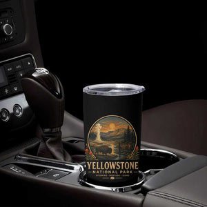 Vintage Yellowstone National Park Vintage Bison Geyser Tumbler Cup Wyoming Montana Idaho Hiking Camping