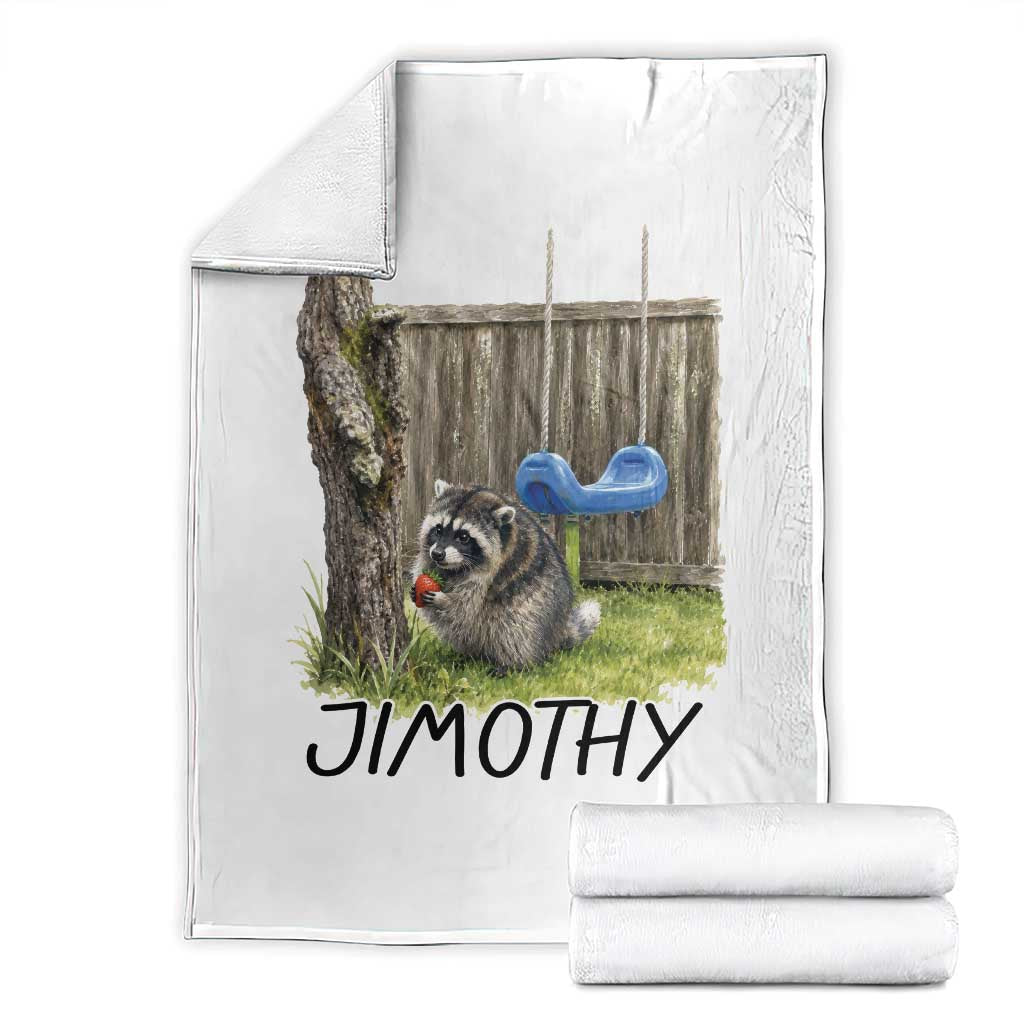 Jimothy Raccoon Throw Blanket Cute Seattle Trash Panda Viral Meme TS10 White Print Your Wear