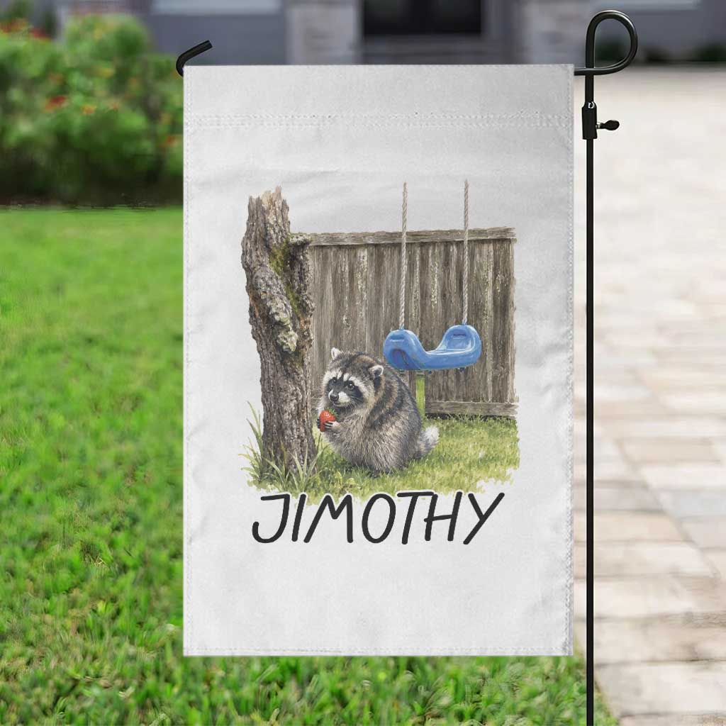 Jimothy Raccoon Garden Flag Cute Seattle Trash Panda Viral Meme