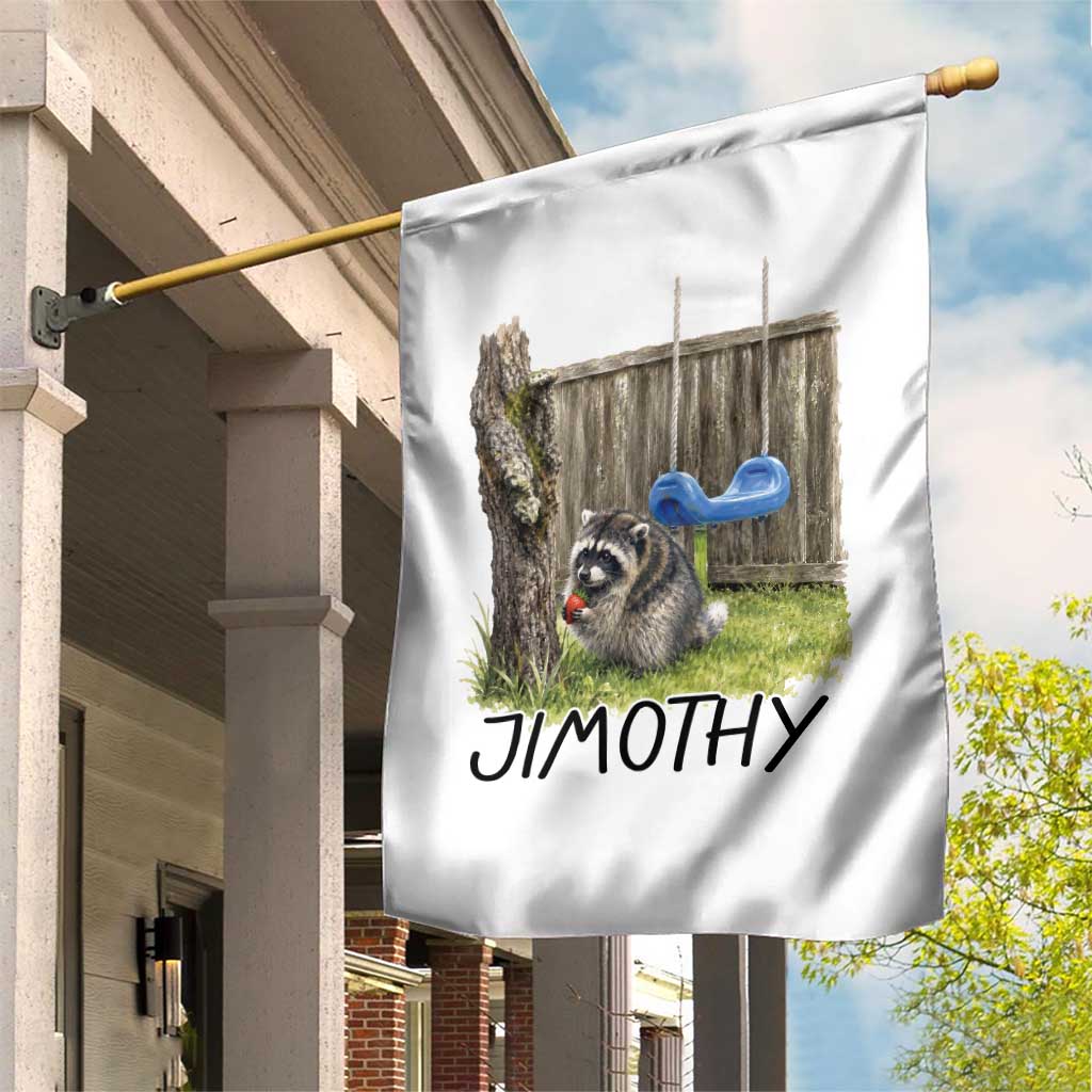 Jimothy Raccoon Garden Flag Cute Seattle Trash Panda Viral Meme