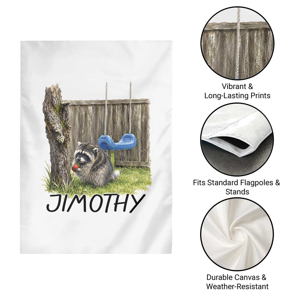 Jimothy Raccoon Garden Flag Cute Seattle Trash Panda Viral Meme