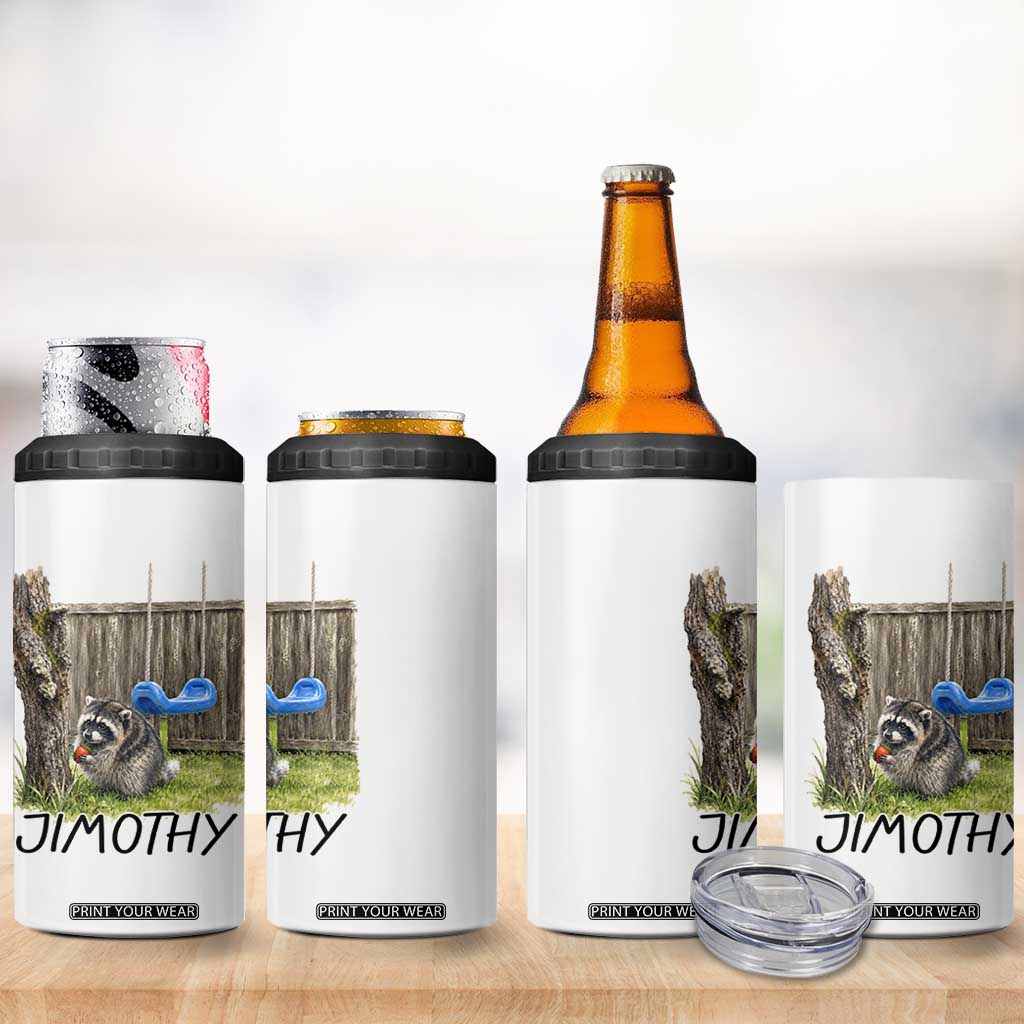 Jimothy Raccoon 4 in 1 Can Cooler Tumbler Cute Seattle Trash Panda Viral Meme
