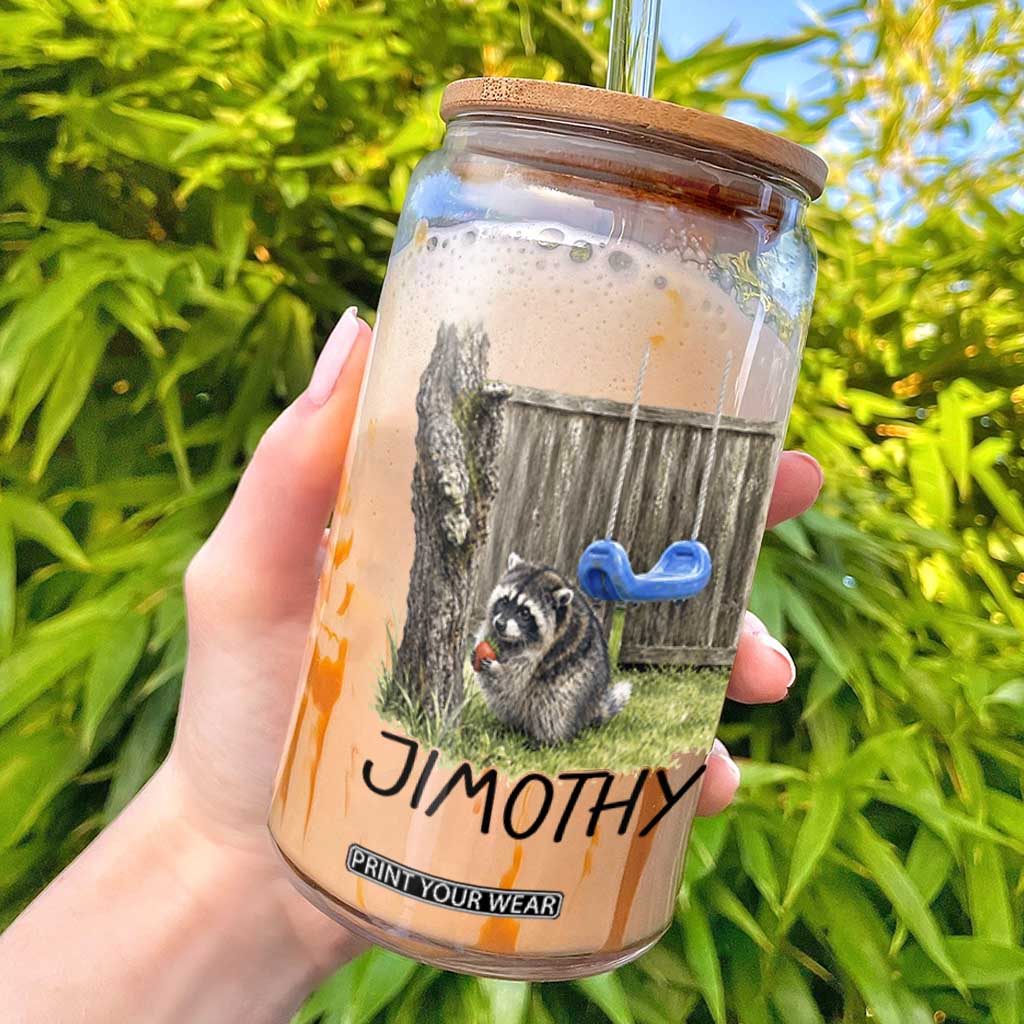 Jimothy Raccoon Glass Can Cute Seattle Trash Panda Viral Meme TS10 White Print Your Wear