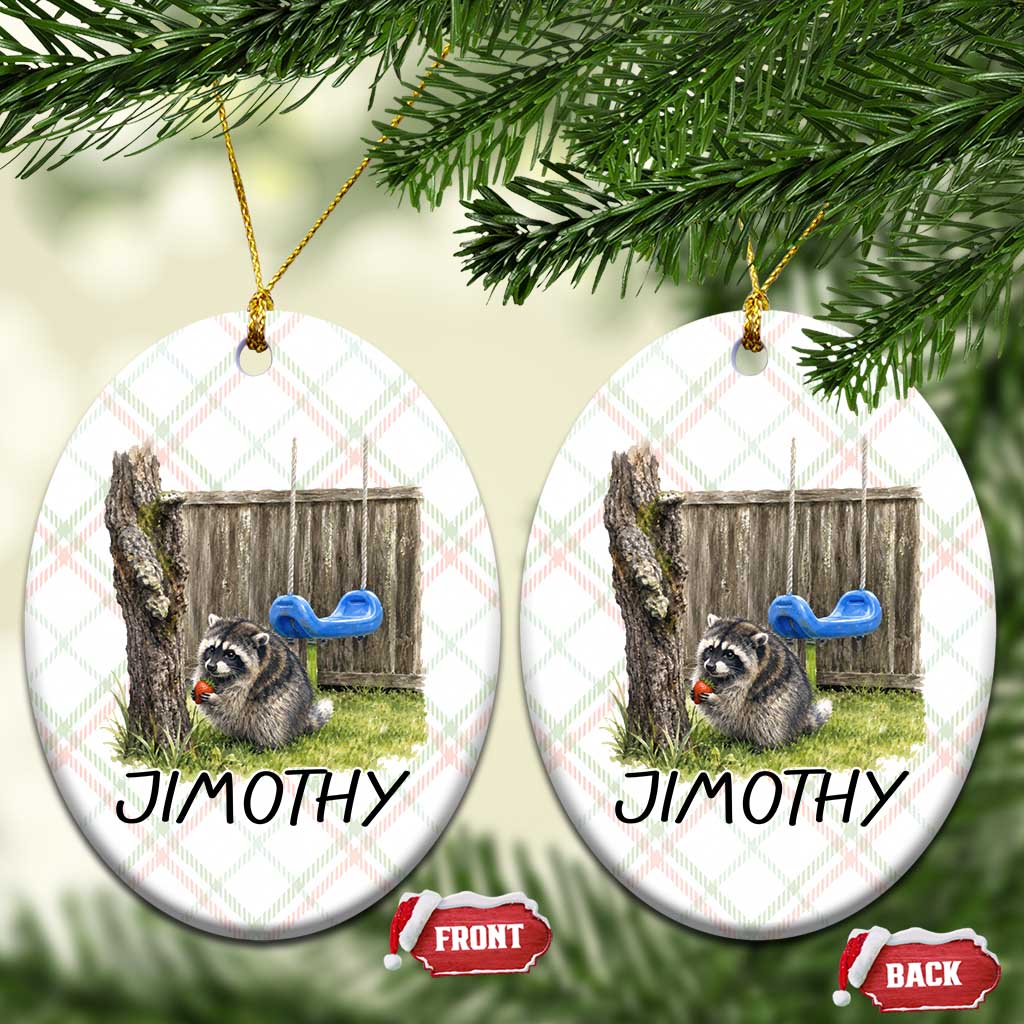 Jimothy Raccoon Ceramic Ornament Cute Seattle Trash Panda Viral Meme