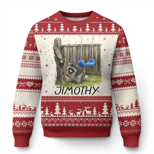 Jimothy Raccoon Ugly Christmas Sweater Cute Seattle Trash Panda Viral Meme