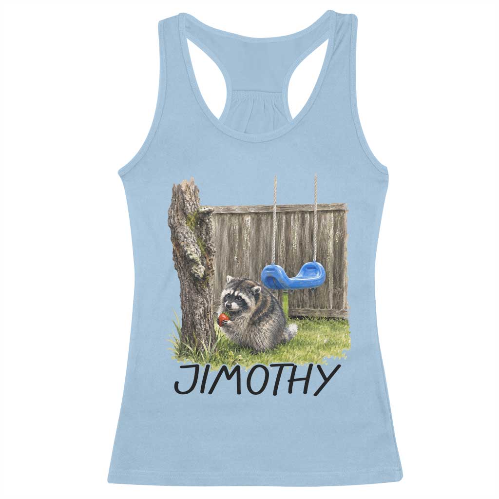 Jimothy Raccoon Racerback Tank Top Cute Seattle Trash Panda Viral Meme