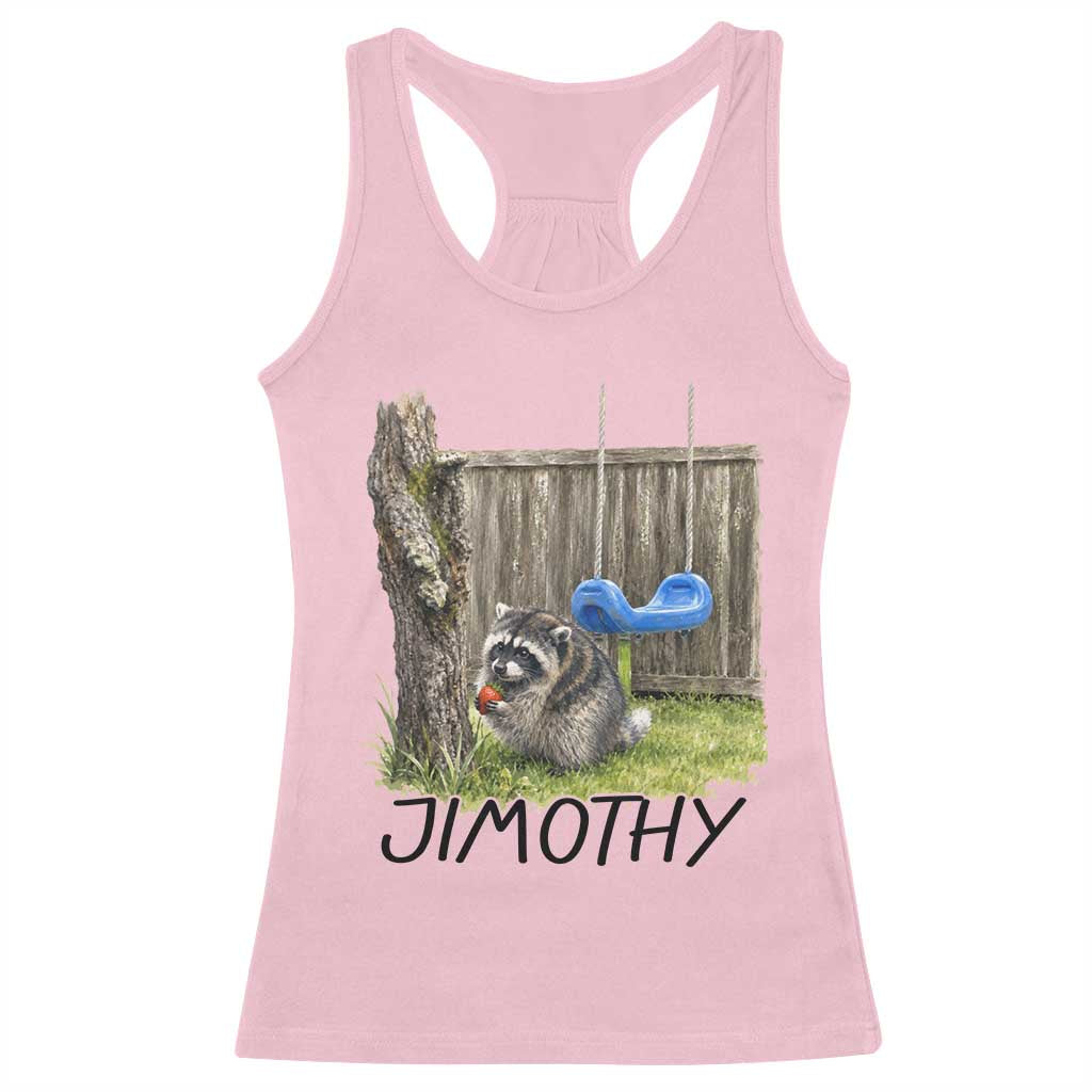 Jimothy Raccoon Racerback Tank Top Cute Seattle Trash Panda Viral Meme