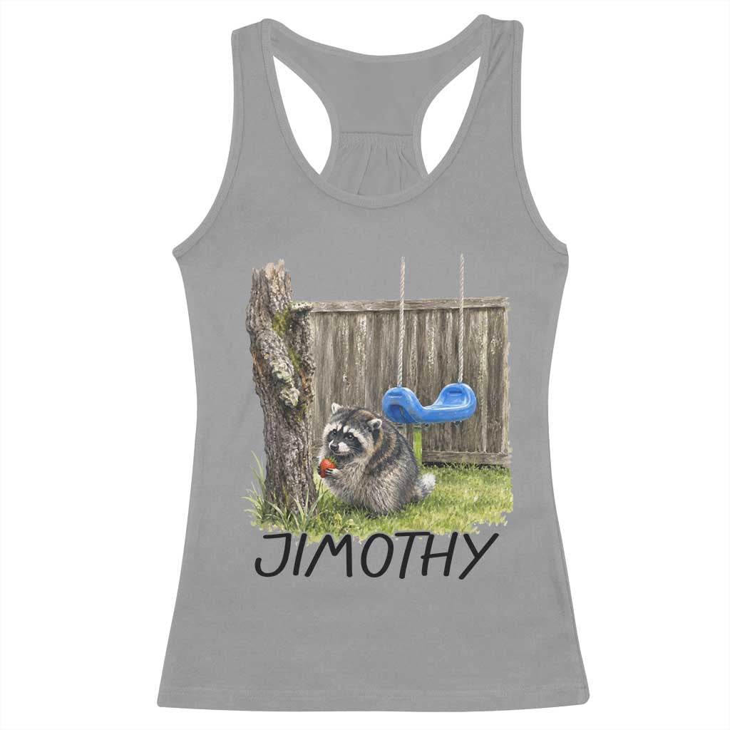 Jimothy Raccoon Racerback Tank Top Cute Seattle Trash Panda Viral Meme