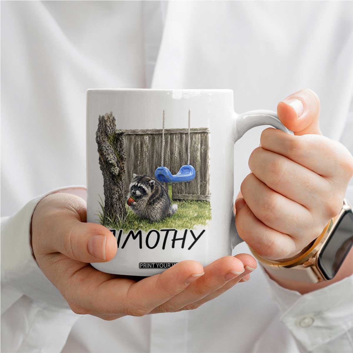 Jimothy Raccoon Coffee Mug Cute Seattle Trash Panda Viral Meme