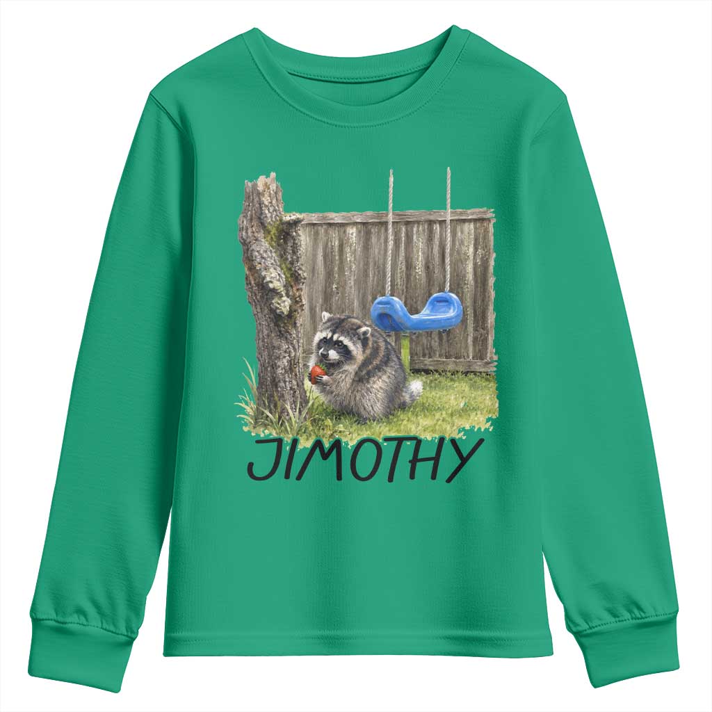 Jimothy Raccoon Youth Sweatshirt Cute Seattle Trash Panda Viral Meme