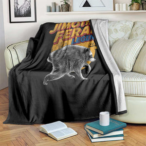 Vintage Jimothy Raccoon Throw Blanket Feral Legend Seattle WA Trash Panda Meme