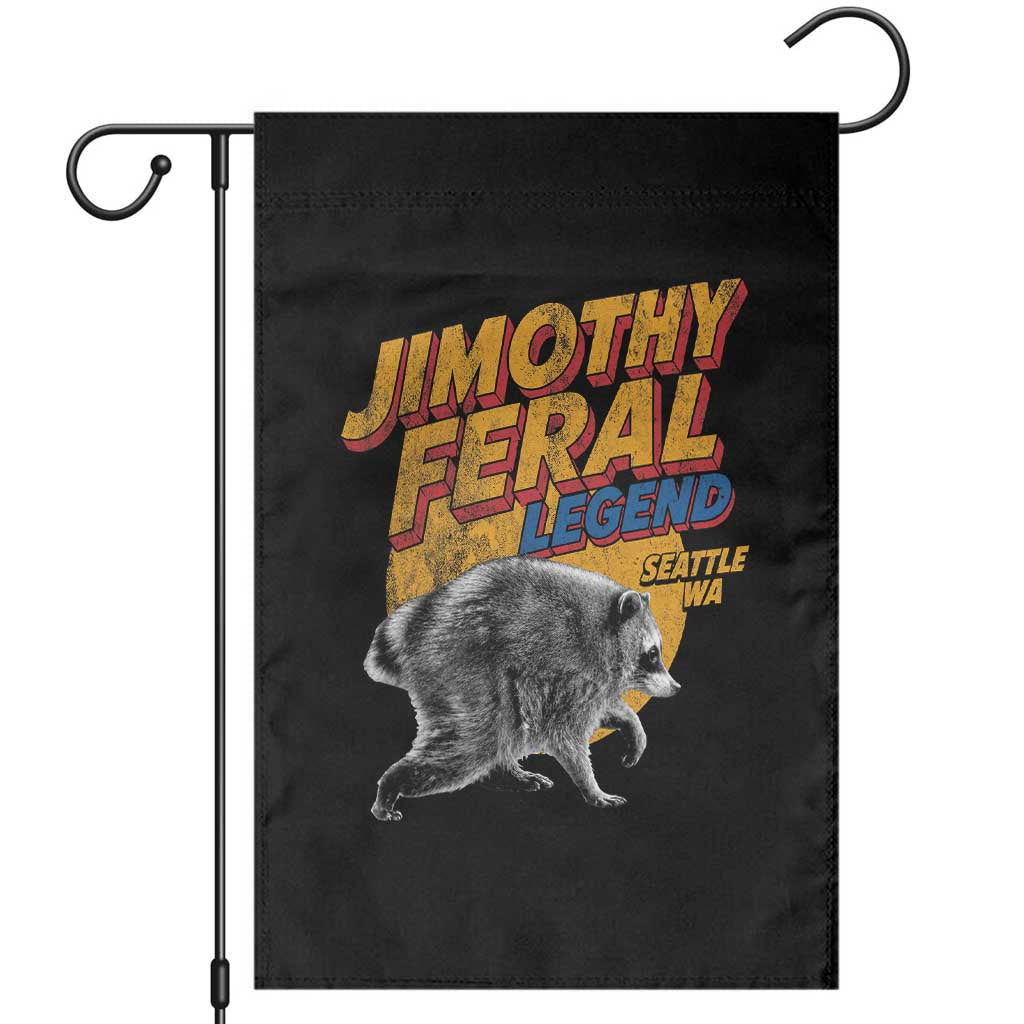 Vintage Jimothy Raccoon Garden Flag Feral Legend Seattle WA Trash Panda Meme TS10 Black Print Your Wear