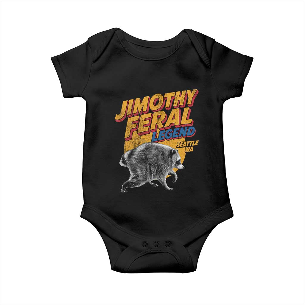 Vintage Jimothy Raccoon Baby Onesie Feral Legend Seattle WA Trash Panda Meme TS10 Black Print Your Wear