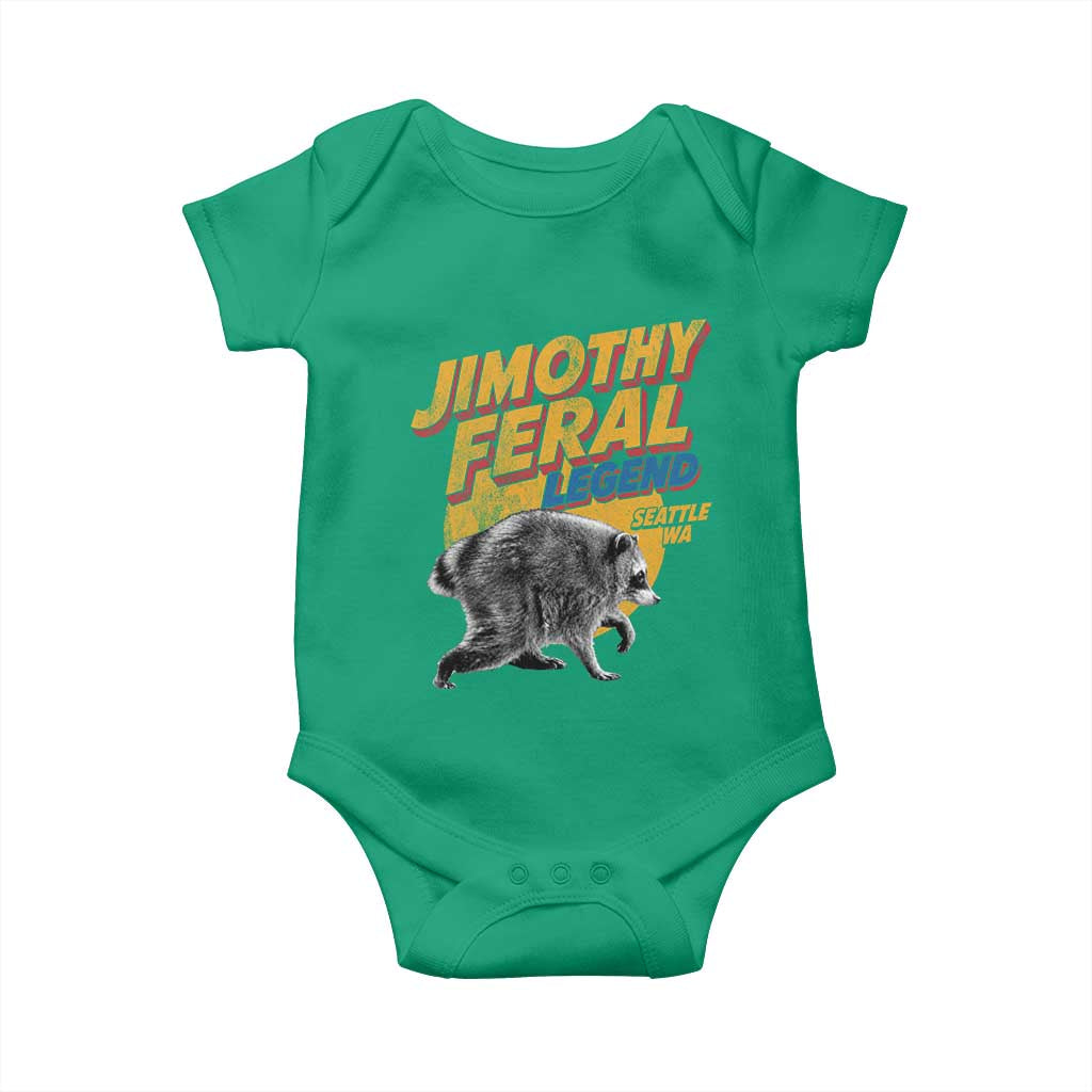 Vintage Jimothy Raccoon Baby Onesie Feral Legend Seattle WA Trash Panda Meme