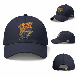 Vintage Jimothy Raccoon Baseball Cap Feral Legend Seattle WA Trash Panda Meme TS10 Baseball Cap Universal Fit Navy Print Your Wear