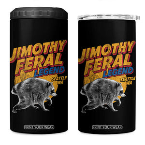 Vintage Jimothy Raccoon 4 in 1 Can Cooler Tumbler Feral Legend Seattle WA Trash Panda Meme