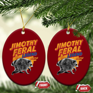 Vintage Jimothy Raccoon Ceramic Ornament Feral Legend Seattle WA Trash Panda Meme