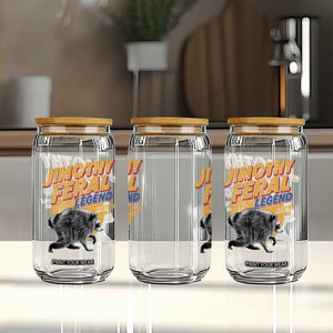 Vintage Jimothy Raccoon Glass Can Feral Legend Seattle WA Trash Panda Meme