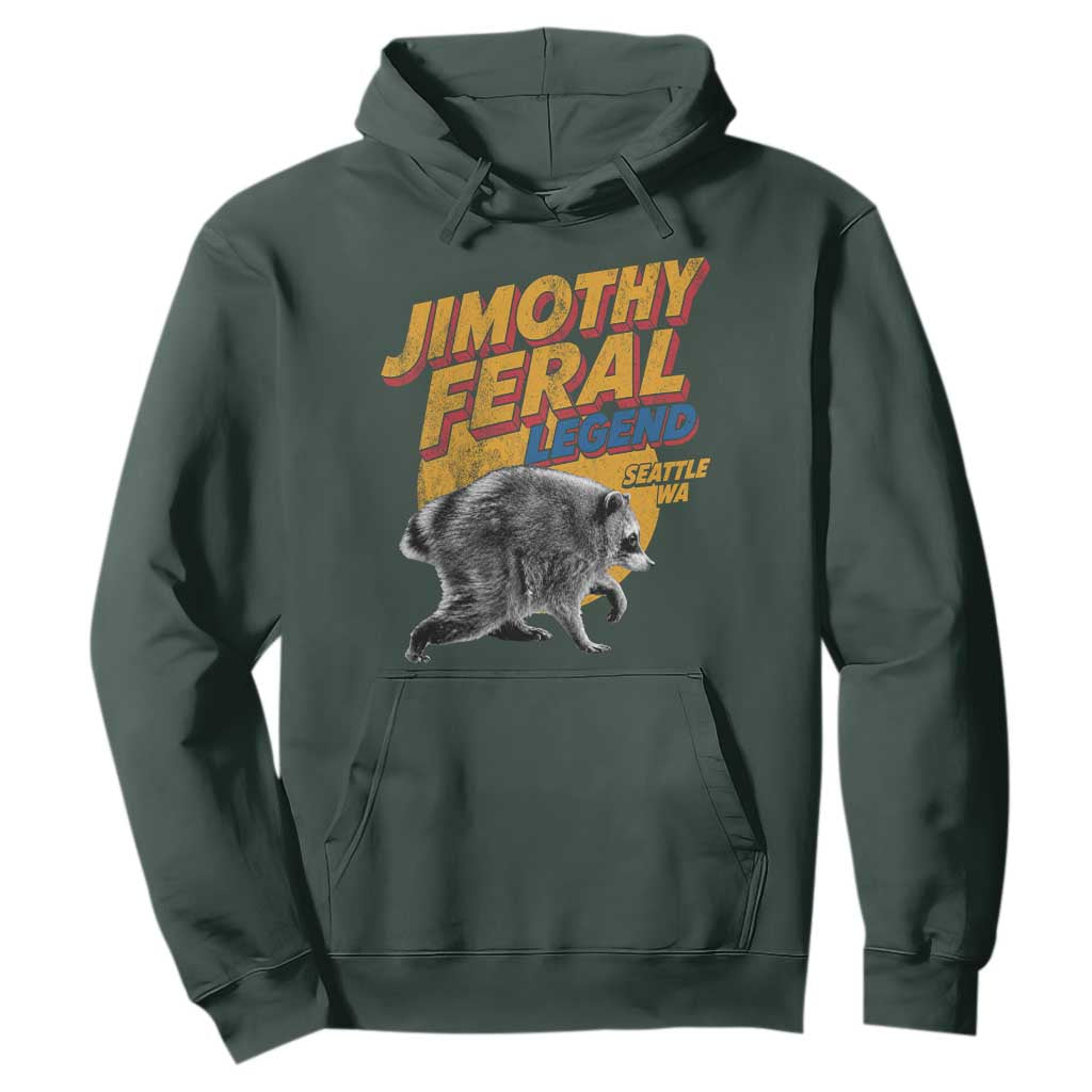 Vintage Jimothy Raccoon Hoodie Feral Legend Seattle WA Trash Panda Meme