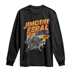 Vintage Jimothy Raccoon Long Sleeve Shirt Feral Legend Seattle WA Trash Panda Meme