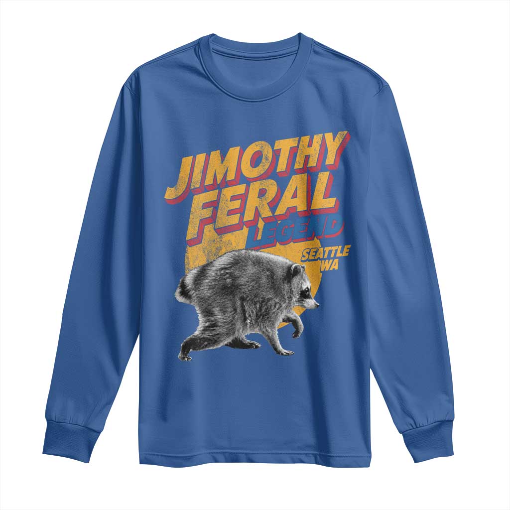 Vintage Jimothy Raccoon Long Sleeve Shirt Feral Legend Seattle WA Trash Panda Meme