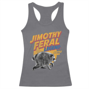 Vintage Jimothy Raccoon Racerback Tank Top Feral Legend Seattle WA Trash Panda Meme