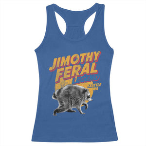 Vintage Jimothy Raccoon Racerback Tank Top Feral Legend Seattle WA Trash Panda Meme