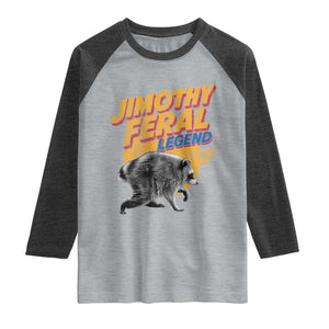 Vintage Jimothy Raccoon Raglan Shirt Feral Legend Seattle WA Trash Panda Meme