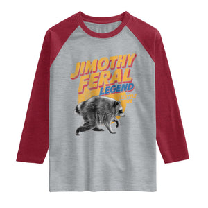 Vintage Jimothy Raccoon Raglan Shirt Feral Legend Seattle WA Trash Panda Meme