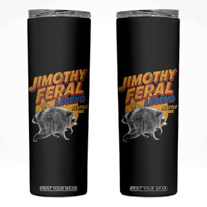 Vintage Jimothy Raccoon Skinny Tumbler Feral Legend Seattle WA Trash Panda Meme