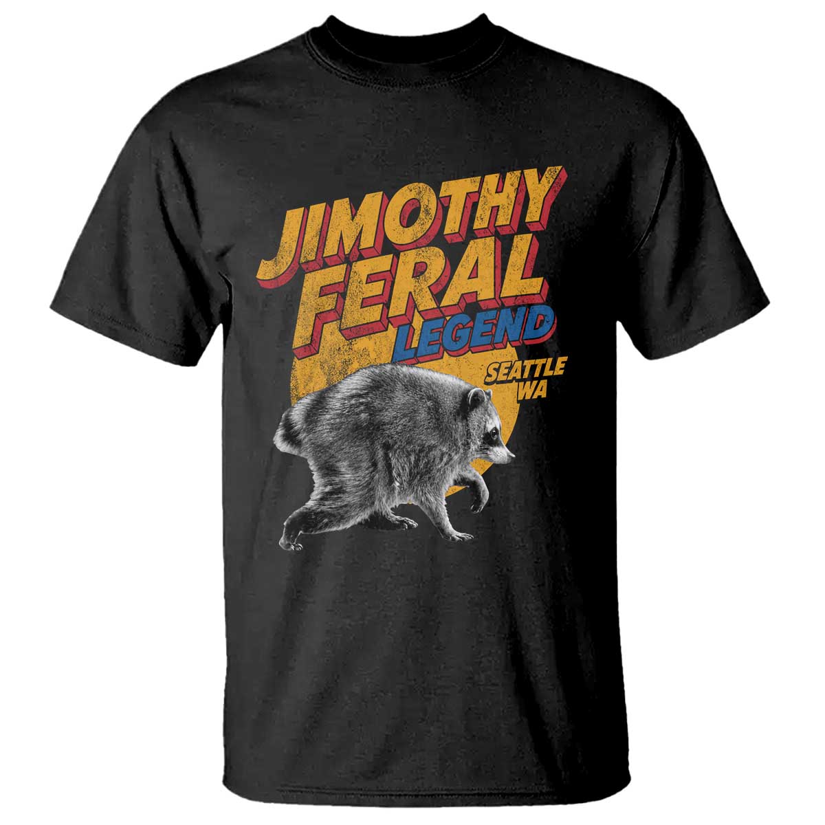 Vintage Jimothy Raccoon T Shirt Feral Legend Seattle WA Trash Panda Meme