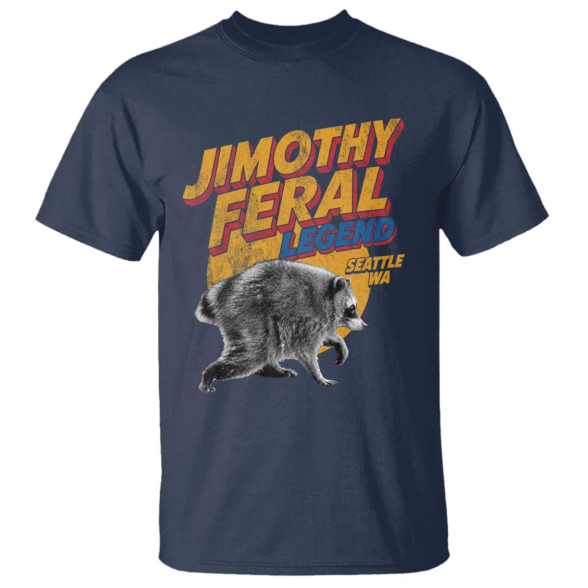 Vintage Jimothy Raccoon T Shirt Feral Legend Seattle WA Trash Panda Meme