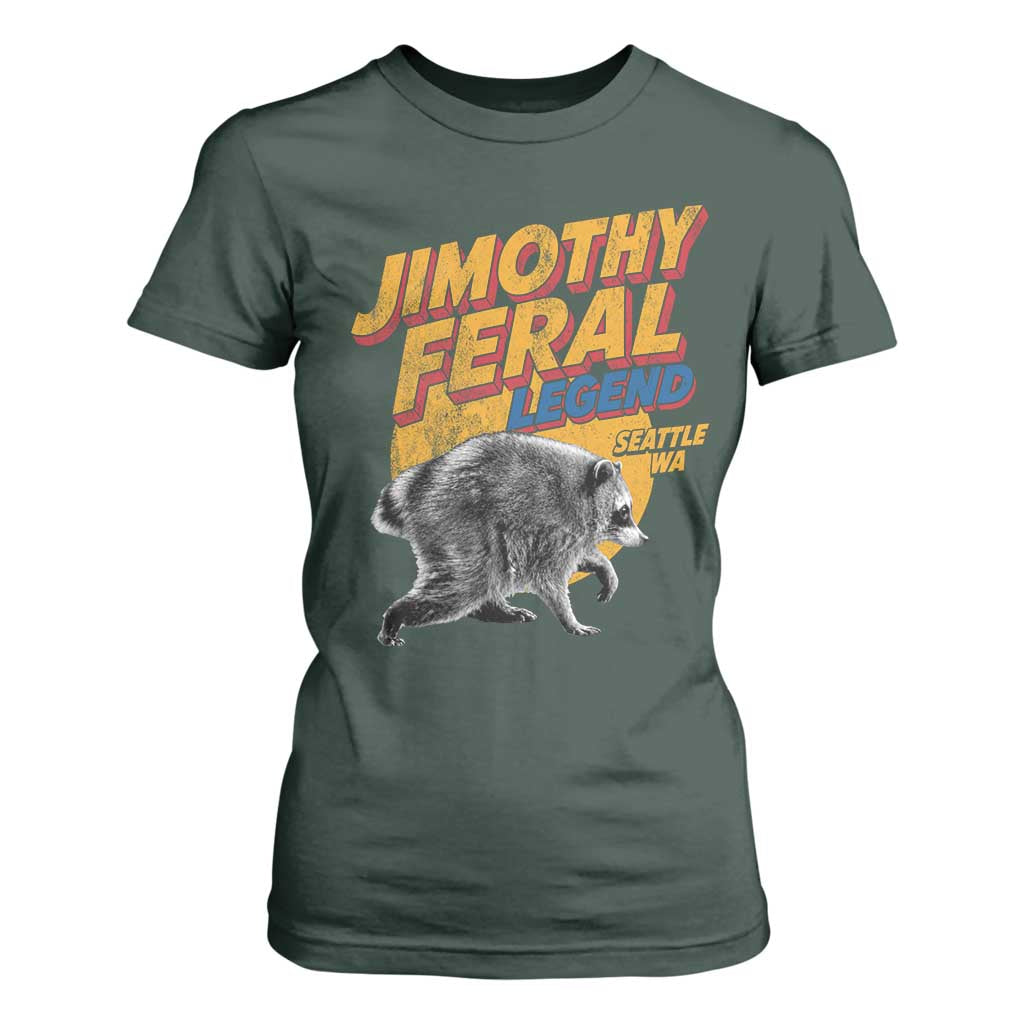 Vintage Jimothy Raccoon T Shirt For Women Feral Legend Seattle WA Trash Panda Meme