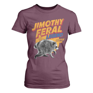 Vintage Jimothy Raccoon T Shirt For Women Feral Legend Seattle WA Trash Panda Meme