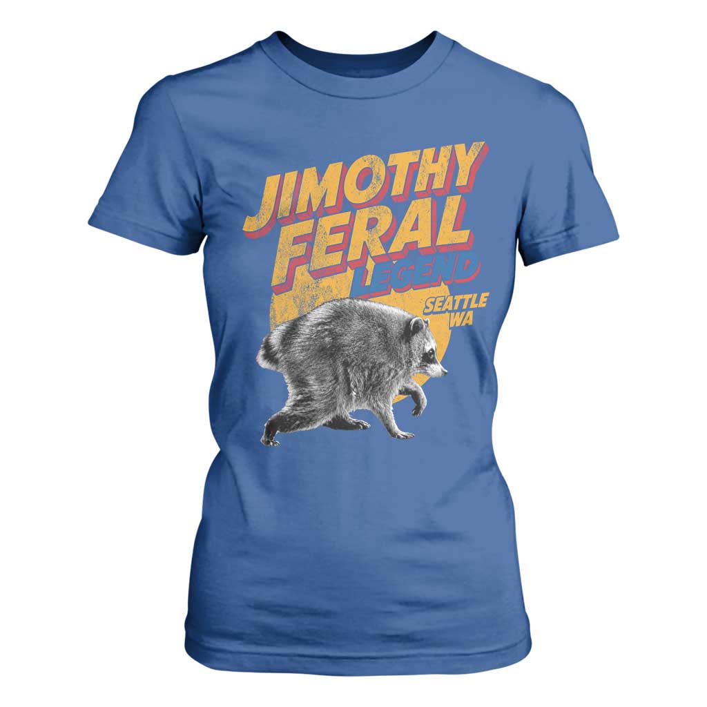 Vintage Jimothy Raccoon T Shirt For Women Feral Legend Seattle WA Trash Panda Meme